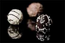 three types of chocolate truffles