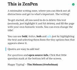a screenshot of the ZenPen website